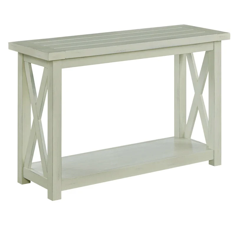 Off-White Wood Veneer Console Table for 1–2 People