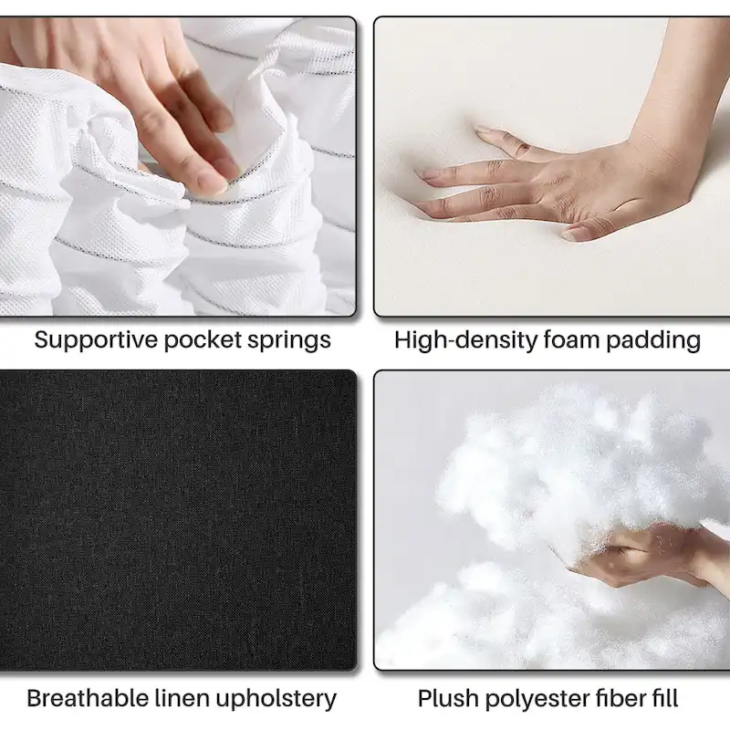 Yaheetech Fabric Recliner Sofa Single Reclining Chair Adjustable Back