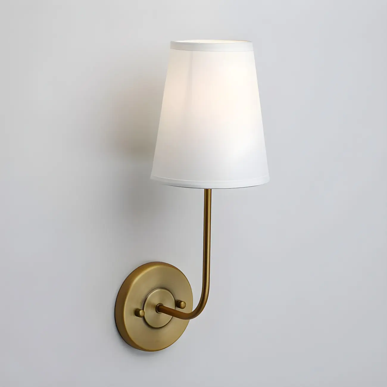 Modern Brass Glam Vanity Light with Fabric Shade