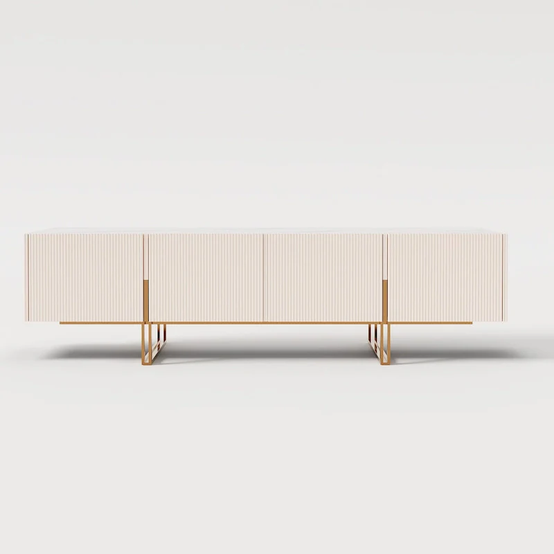 78.7  TV Stand, Entertainment Center with Faux Marble Top