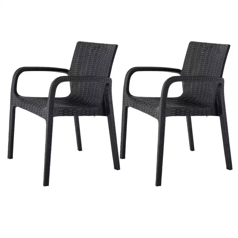 Koppla 2pk Stackable Rattan Outdoor Arm Chairs - Lagoon