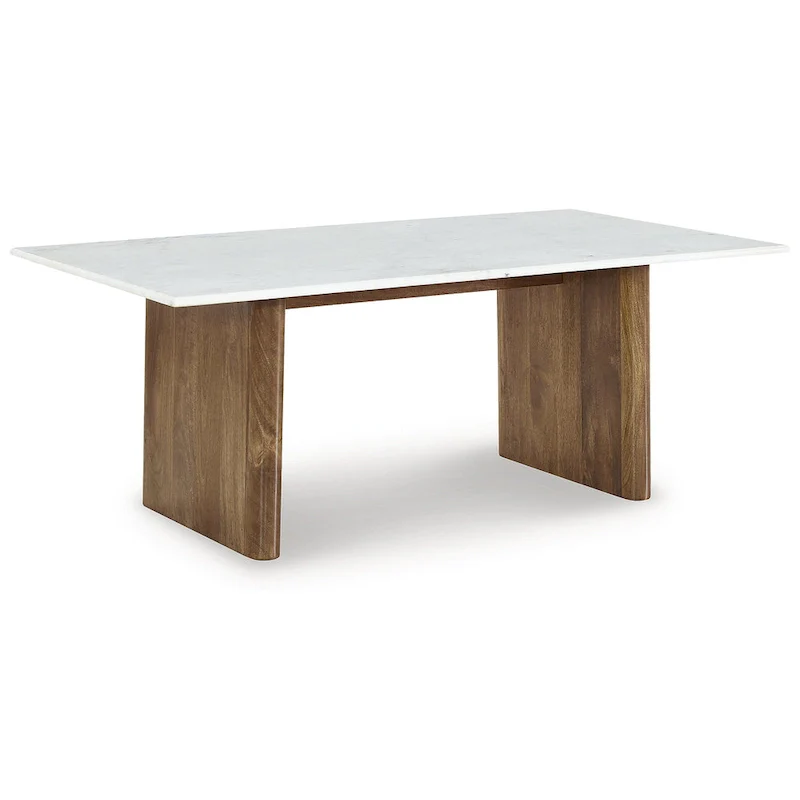 Isanti Light Brown/White Coffee Table - 48W x 26D x 17H