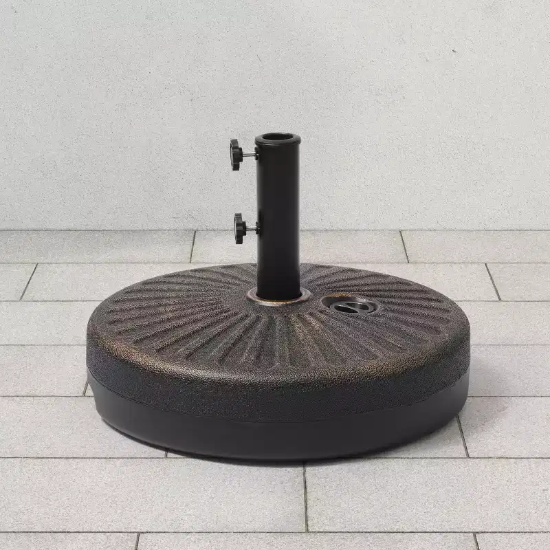 WestinTrends 20 Fillable Round Umbrella Base Stand Heavy Duty with Adjustable knob and Pole Holder