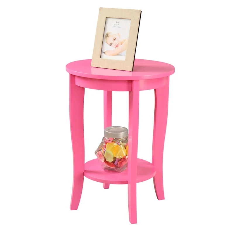 Round End Table with Shelf - Classic Design