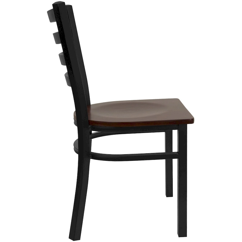 2 Pack Ladder Back Metal Restaurant Chair - 16.5