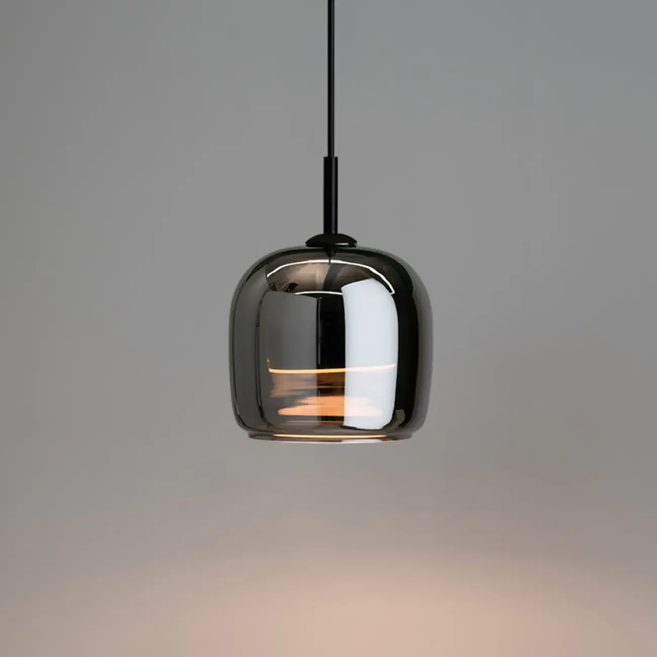 Modern 3 Light Black Glass Jar Pendant Light