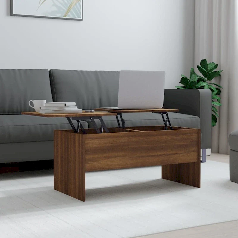 vidaXL Coffee Table Lift Top End Table Accent Side Sofa Table Engineered Wood - 40.2 x 19.9 x 18.3