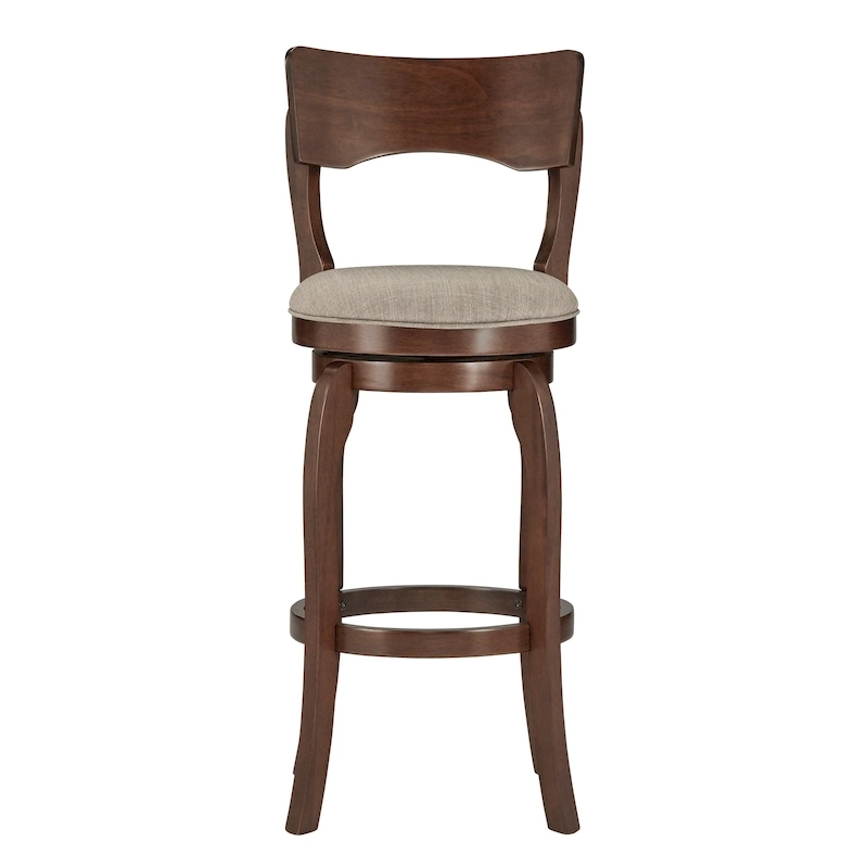 Lyla Swivel 29-inch Brown High Back Bar Height Barstool by iNSPIRE Q Classic