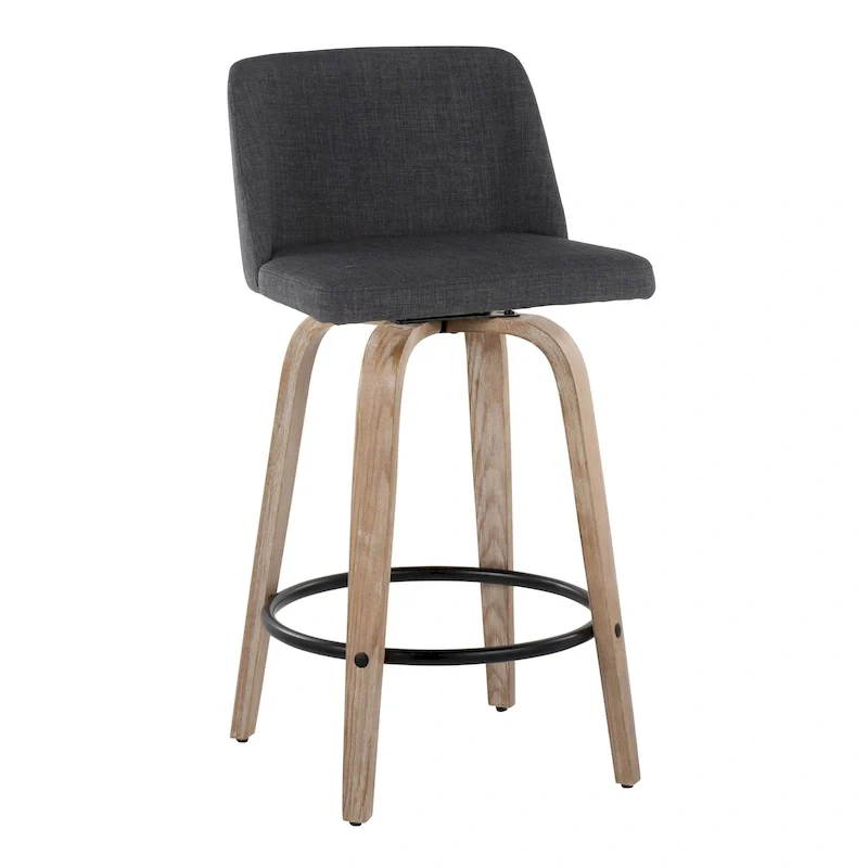 Carson Carrington Vallberga 26  Fixed-Height Counter Stool With Whitewashed Wood Base (Set of 2)