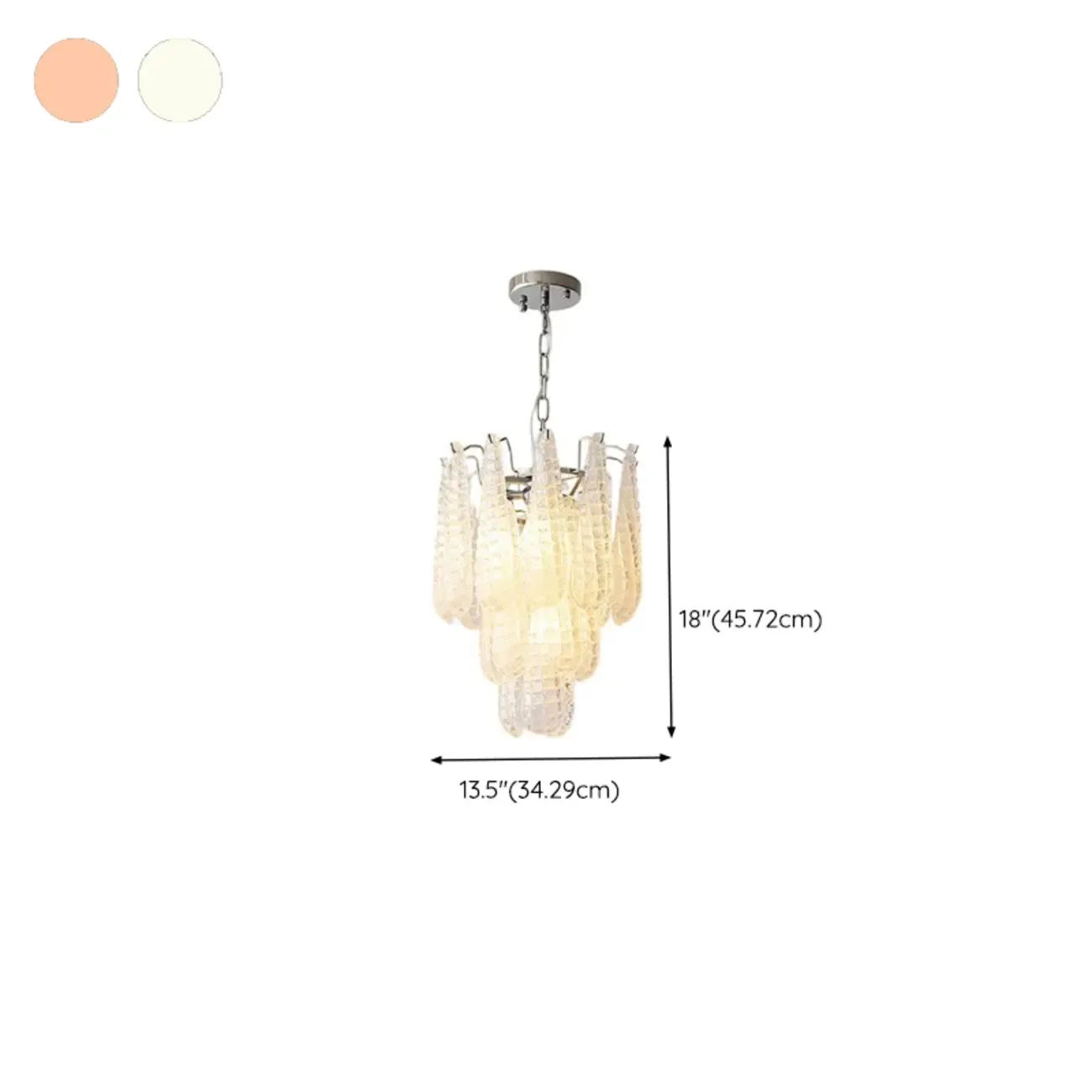 White Crystal Teardrop Glass Modern Chandelier