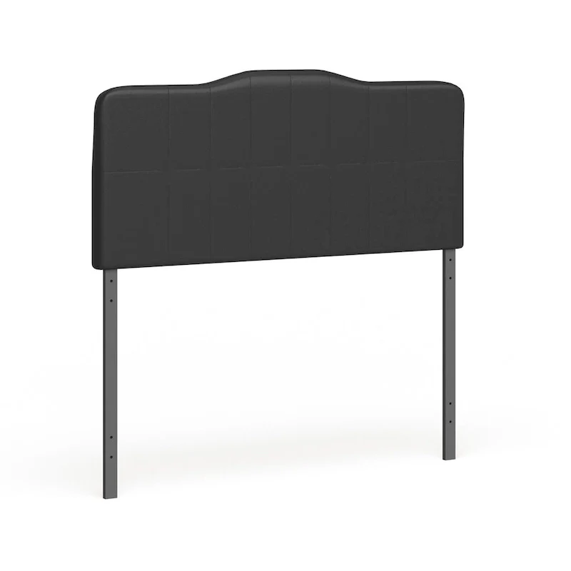 White / Black Bow Style Full Size Vinyl Headboard