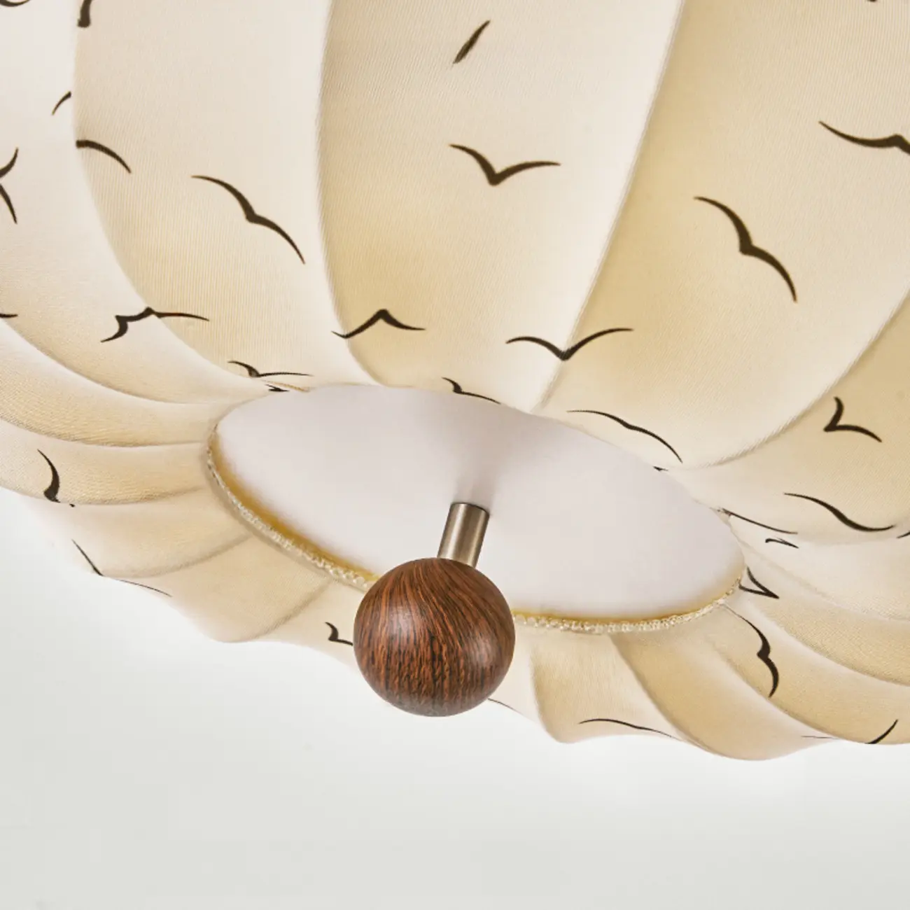 Modern Off-white Fabric Pendant Light with 5-Light & LED