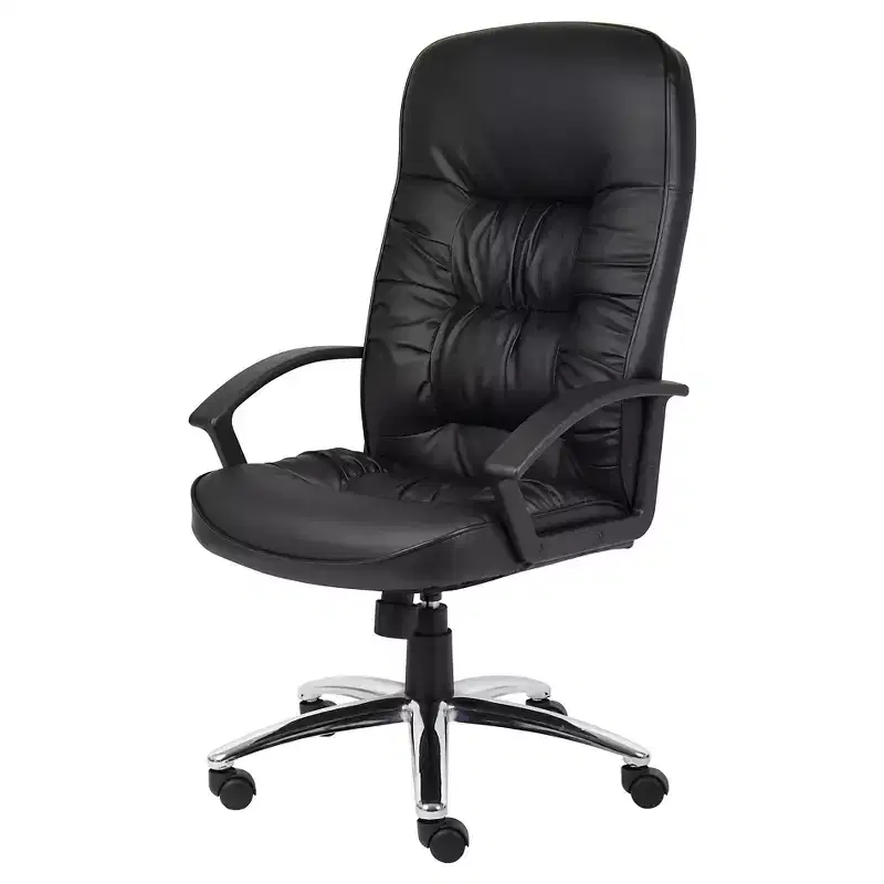 High Back LeatherPlus Chair Black - Boss Office Products: Ergonomic, Adjustable, Swivel, Casters/Wheels