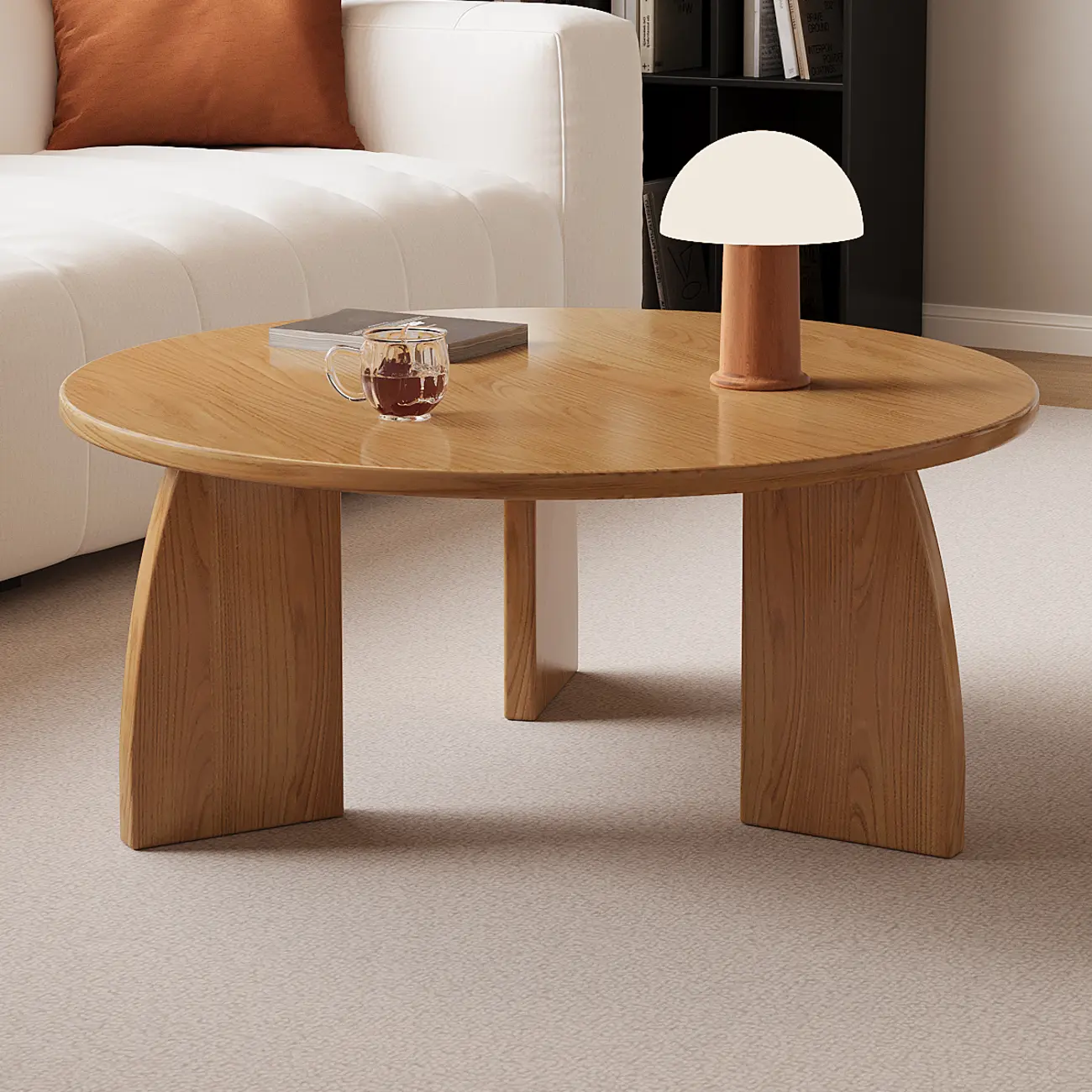 Modern Wooden Round Coffee Table