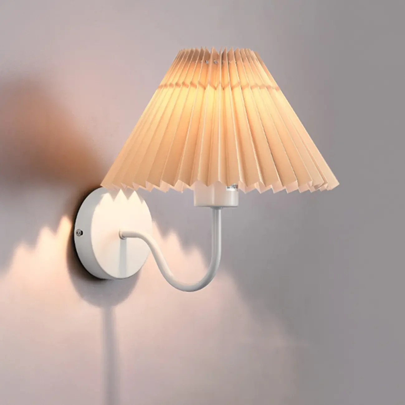 Modern Wall Sconce with Fabric Shade for Bedside Lighting