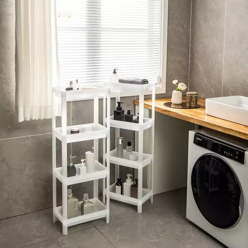 Costway 2PCS 4 Tier Slim Storage Cart Detachable Kitchen Organizer Utility Cart