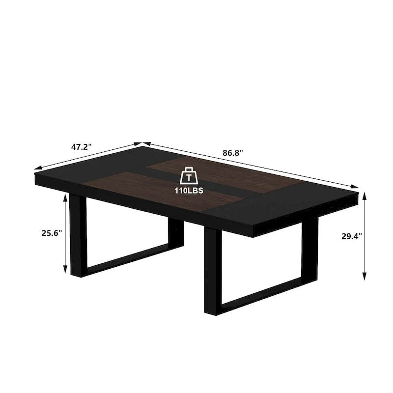 Modern Office Conference Meeting Room Table, 86.6X47.2 Computer Desk
