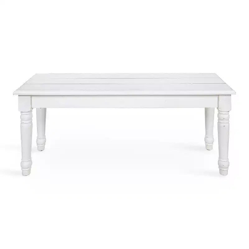 Kate and Laurel Cates Rectangle Wood Bench, 42x14x19, White