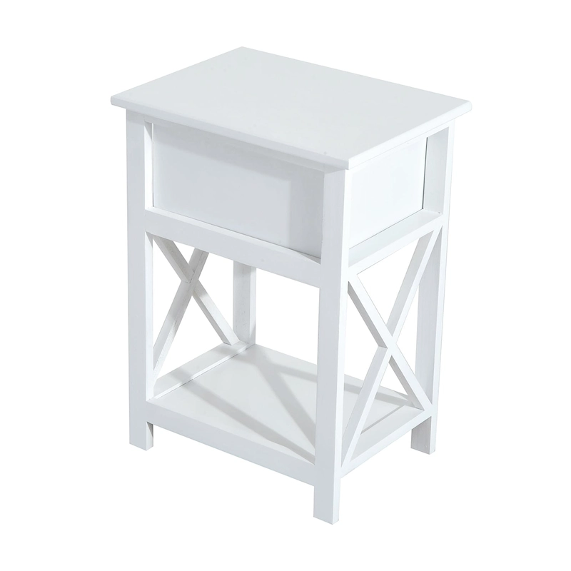 HomCom Wood X-side End Table - 15.5L X 12W X 22H