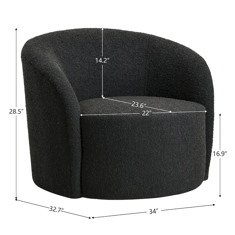 KINWELL 34  Wide Upholstered Swivel Accent Barrel Chair (Set of 2)