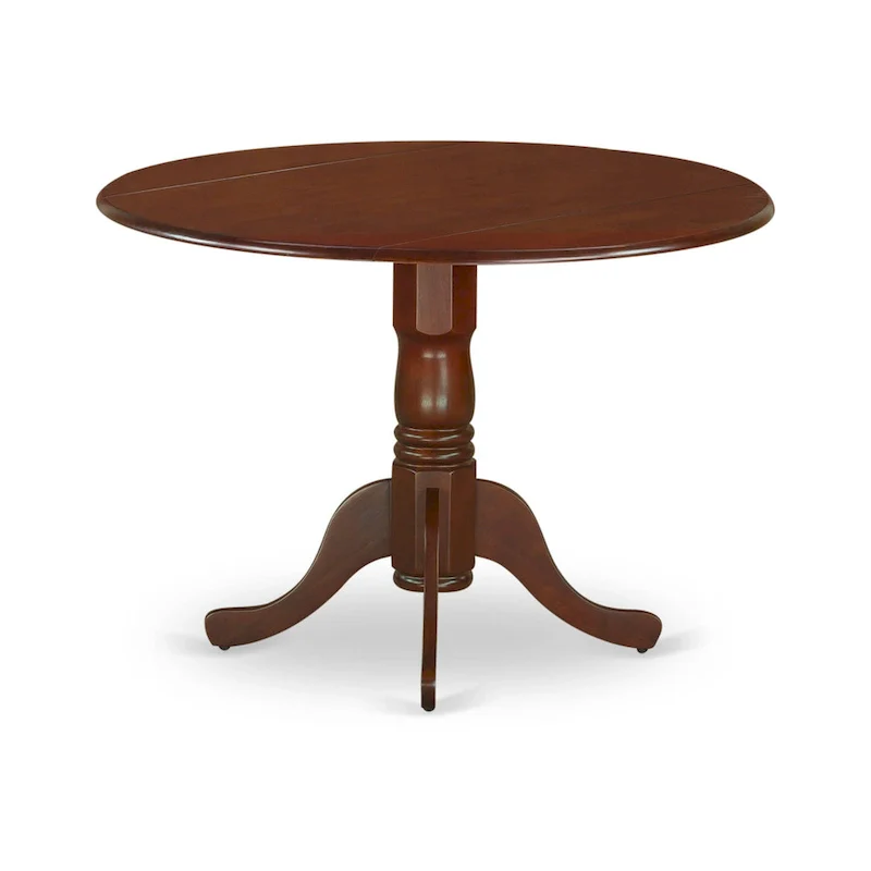 Round Dining Table with Drop Leaf and Pedestal Base - 42 Inch - Seats 4