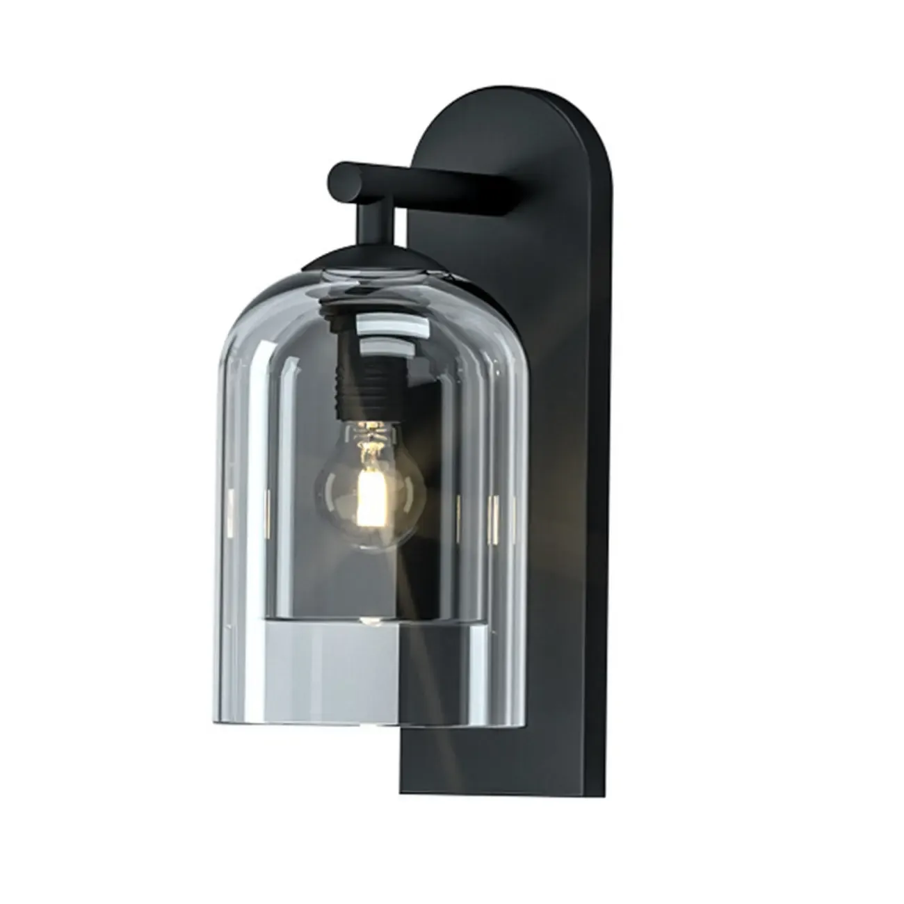 1-Light Double Shade Glass Ambient Wall Sconce