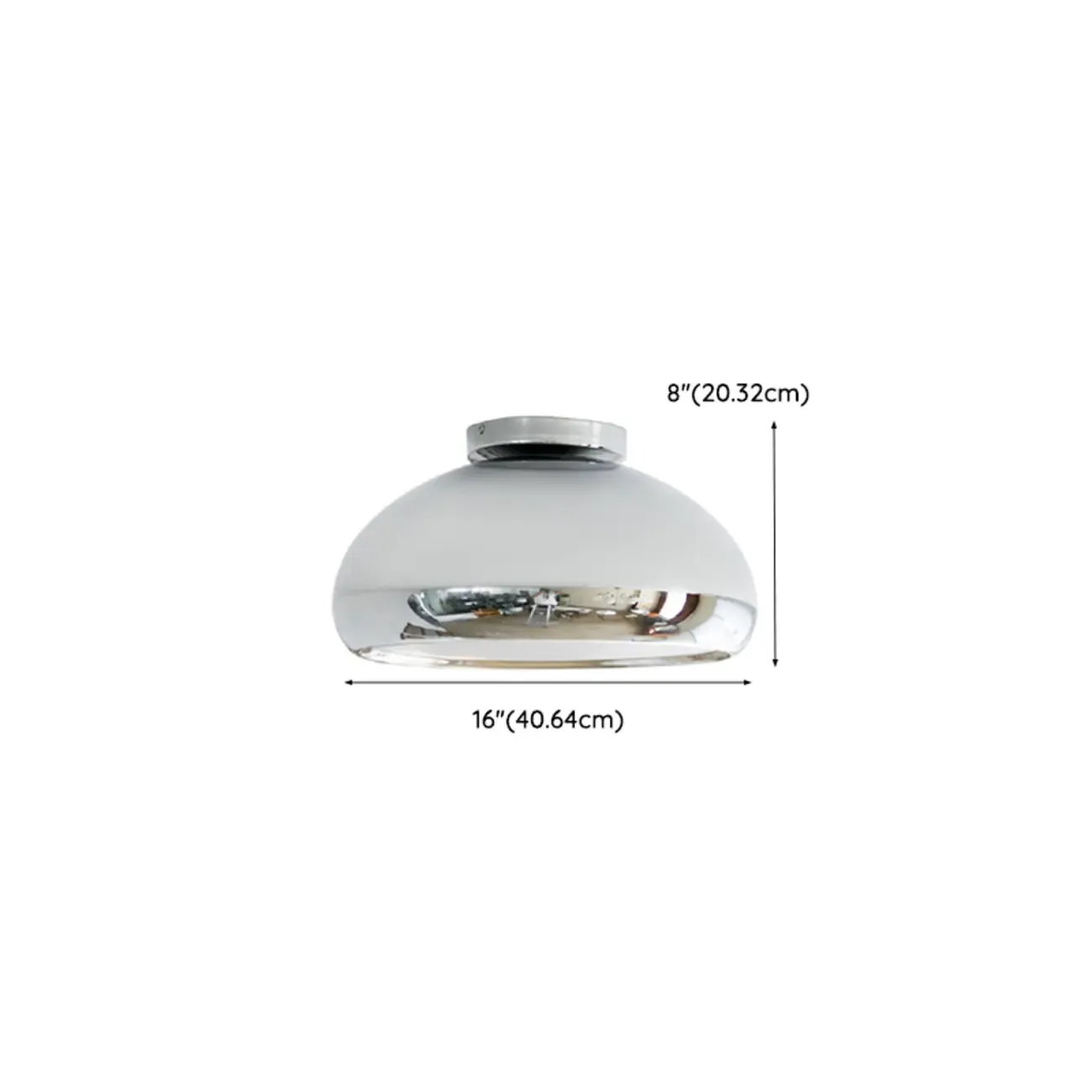 Modern Silver Round Semi Flush Ceiling Light