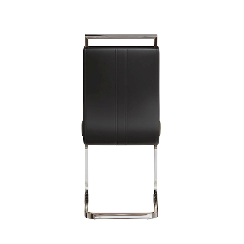 PU Leather High Back Upholstered Dining Chair w/ Metal Legs(Set of 4)