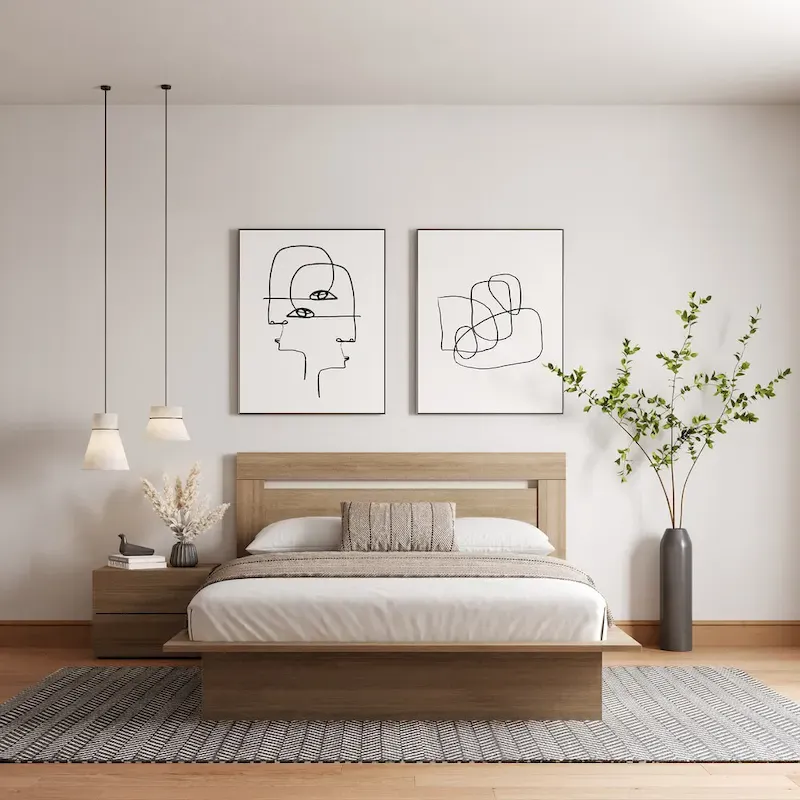 Malibu 3-Piece Bedroom Set with Bed, Headboard, and Nightstand