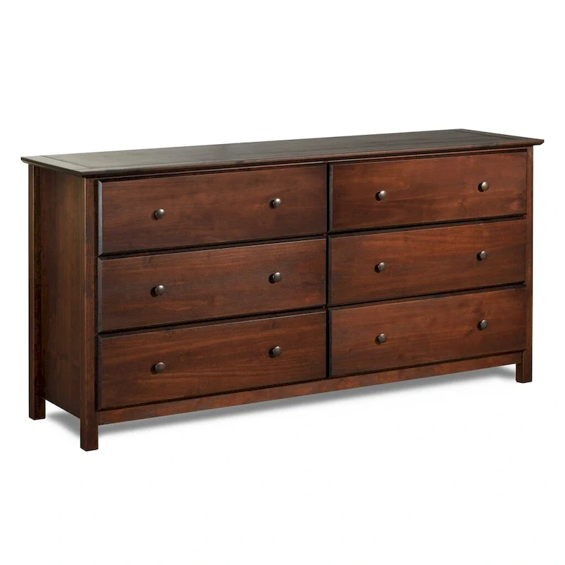 Grain Wood Furniture Shaker-style 6-drawer Solid Wood Dresser