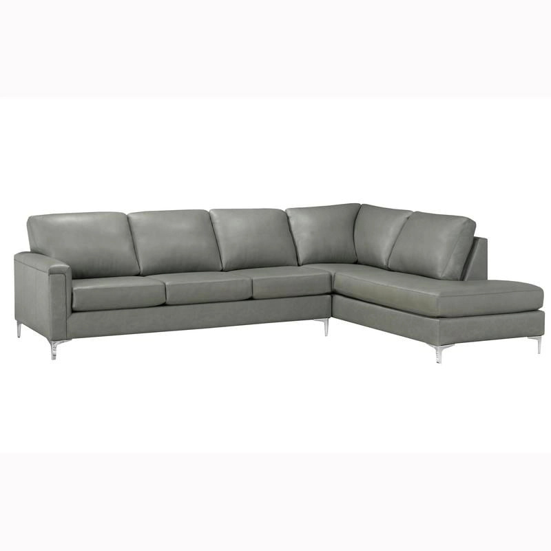 Malibu L-shaped Top-grain Leather Sectional Sofa - 122.5 x 85 x 36.5 x 35