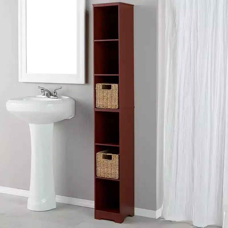 The Lakeside Collection Narrow Storage Tower with 6 Shelves or Set of 2 Wicker Baskets -