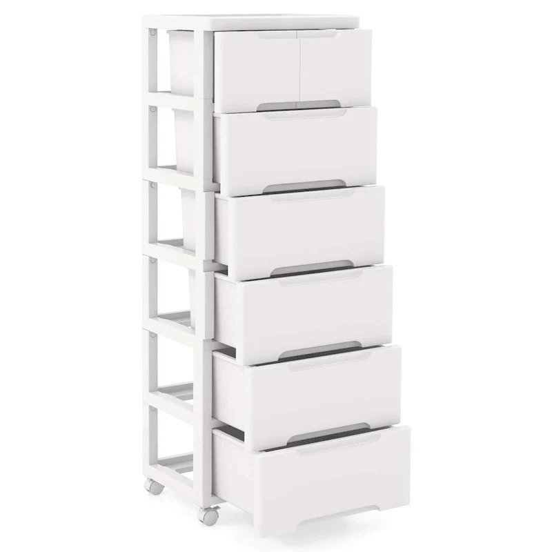 Costway 1 PCS 7-Drawer Plastic Rolling Storage Cart with 4 Universal - See Details