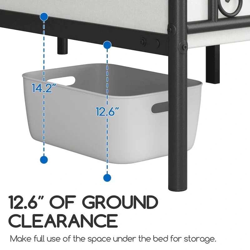 Yaheetech Graceful Scroll Metal-Framed Bed Iron Twin Bed Foundation