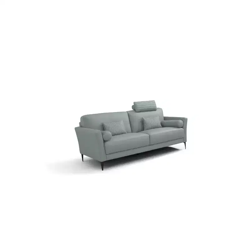 68" Tussio Sofa Watery Leather - Acme Furniture: Curved, Upholstered, Wood Frame, Spot Clean, No Tools Assembly