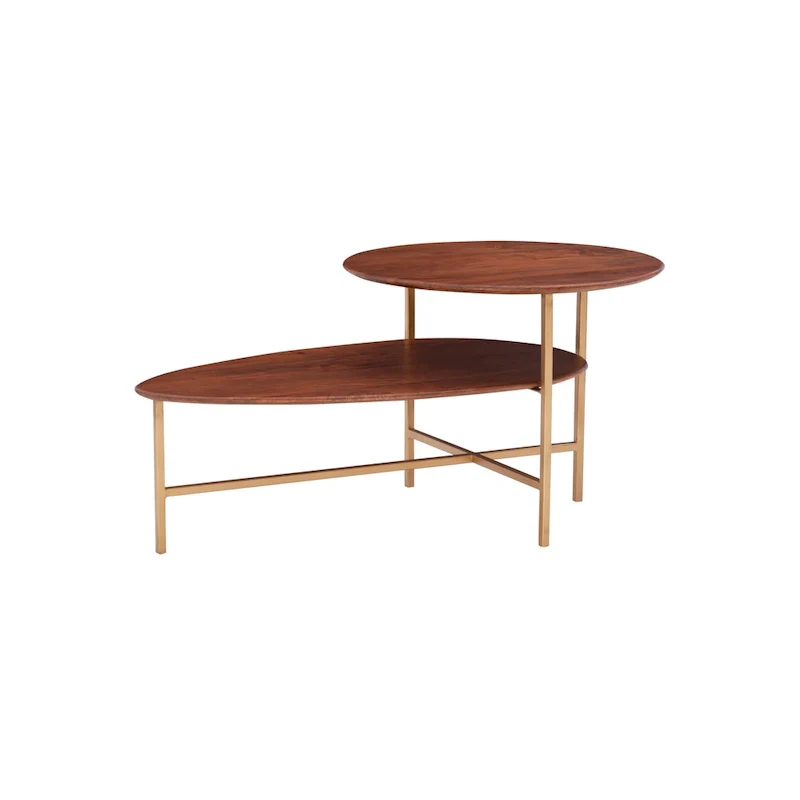 2-Tier Mid-Century Oval Coffee Table