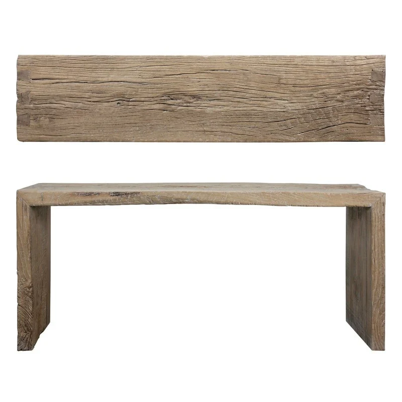 Approx.6-6.5ft Long Vintage Waterfall Console Table Weathered Natural Wood (Size And Finish Vary)