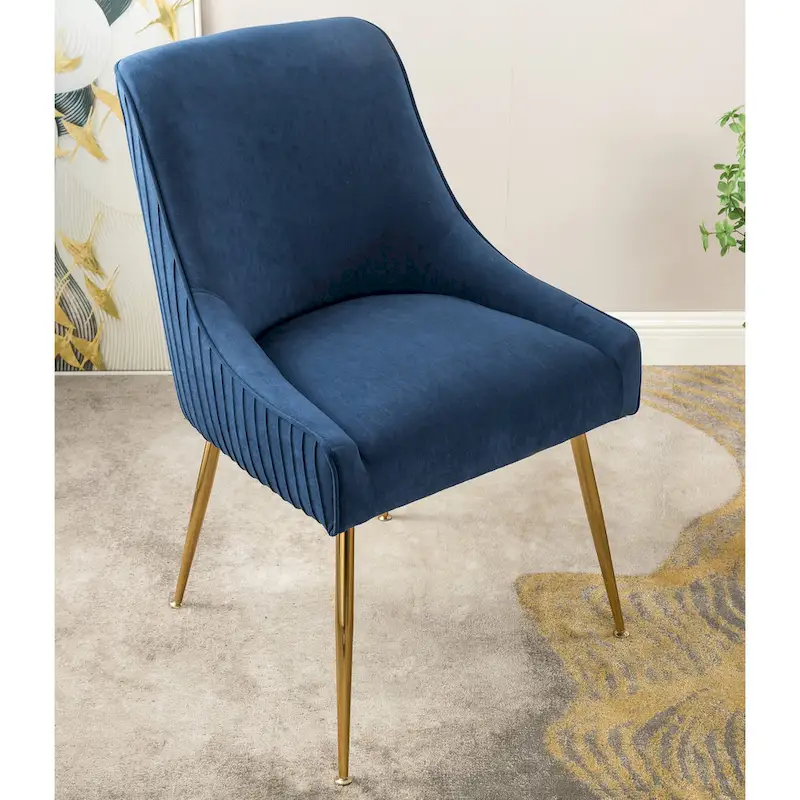 Mid Century Velvet Upholstered Dining Chair