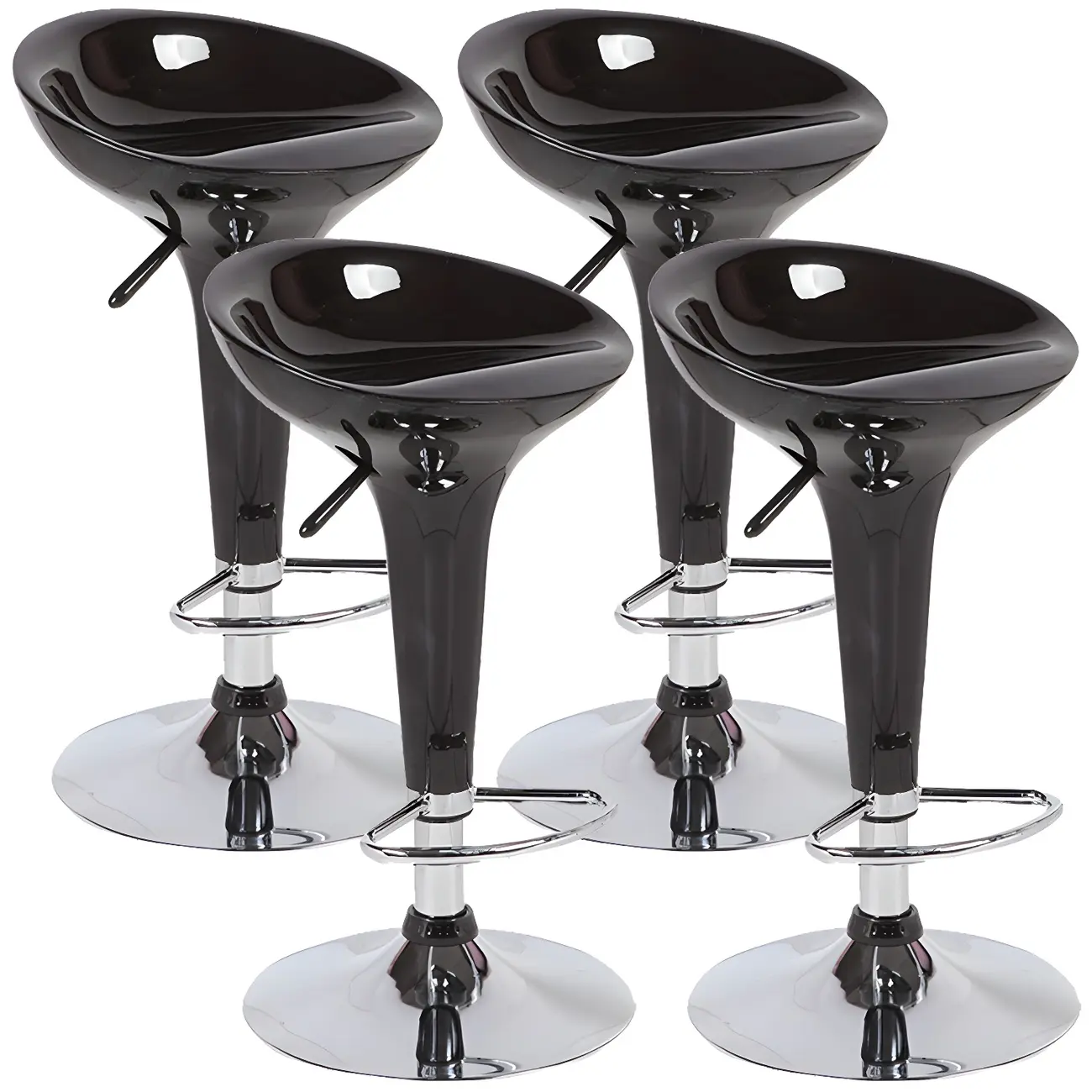 Plastic Chrome Swivel Bar Stool Height Adjustable