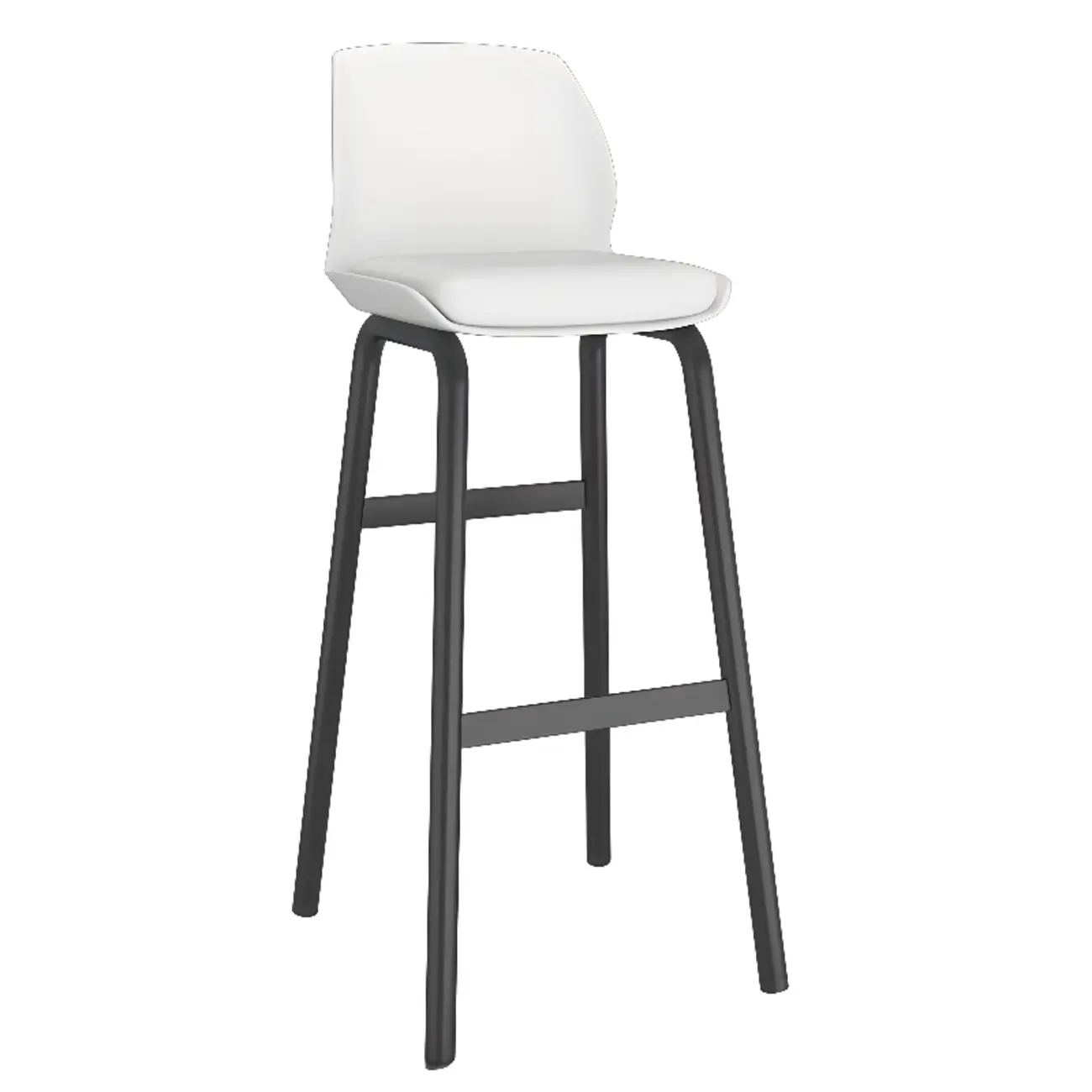 Stylish Rectangular Faux Leather Metal Cafe Bar Stools