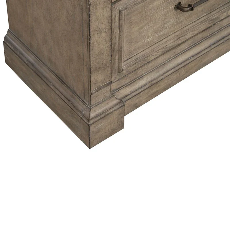 Dusty Taupe 3-Drawer Bedside Chest with Charging Station