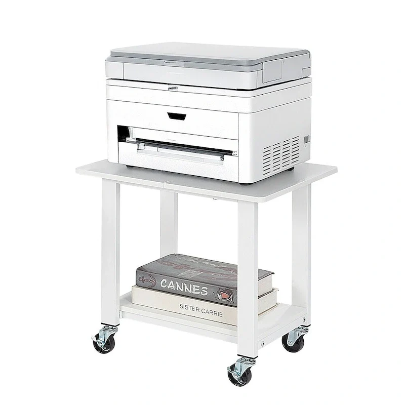 2-Tier Under Desk Printer Stand with Storage Shelf