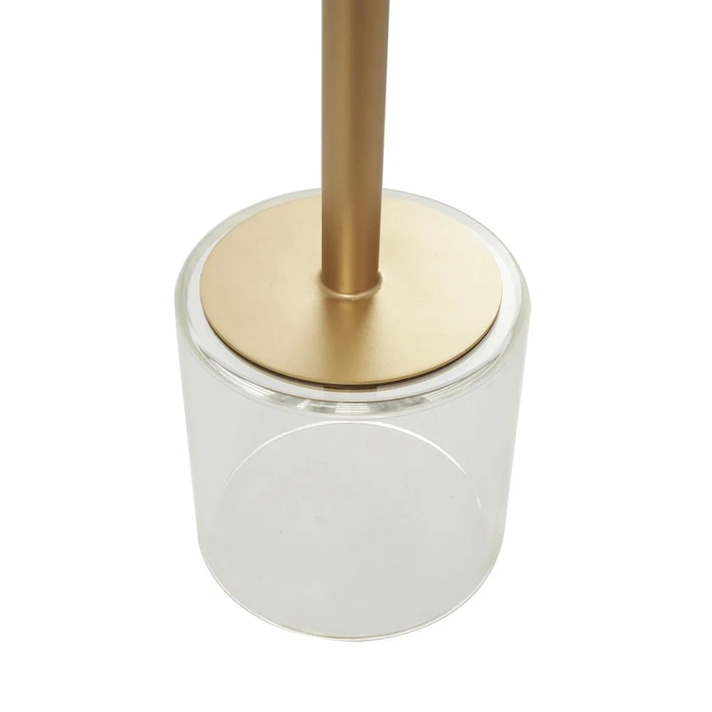 Plastic Side End Accent Table with Elevated Base and Gold Stand - Clear