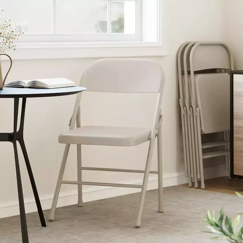 Whizmax 2-Pack Folding Chairs, 350lb Capacity Metal Frame, Portable Black Foldable Chairs for Indoor/Outdoor, Dining/Living Room & Office
