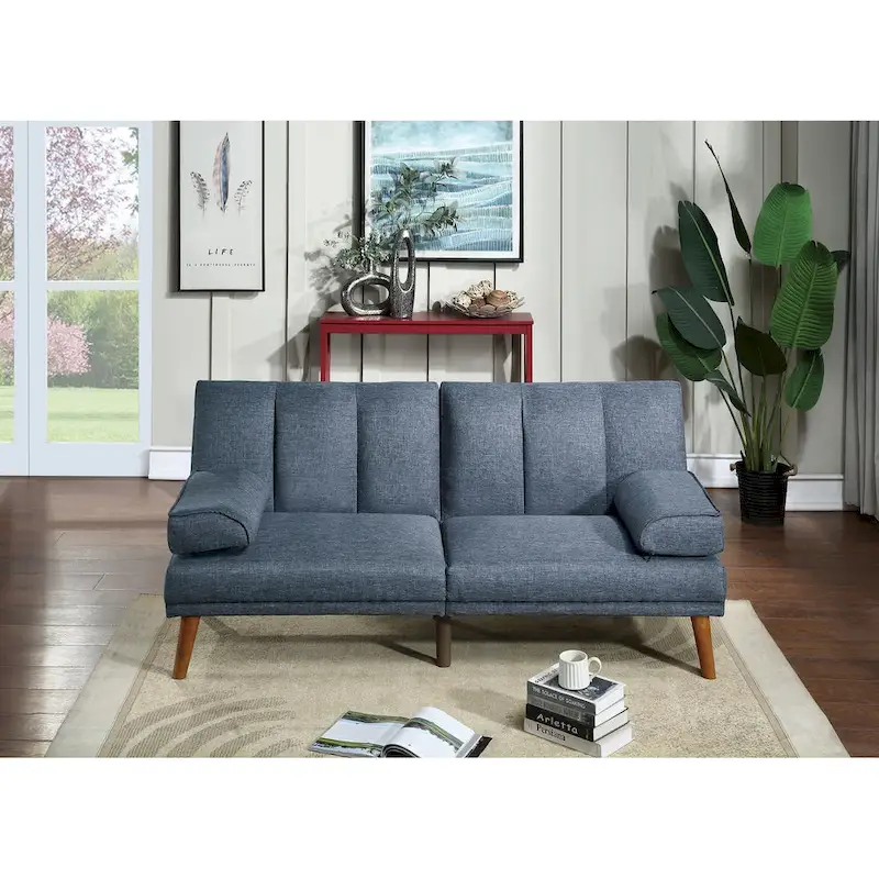 L-Shaped 3-Seat Polyester Blend Sectional Sofa with Solid Wood Legs and Adjustable Sofa Lounge