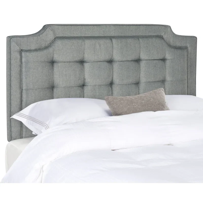 King Tufted Upholstered Headboard – Taupe, Hollywood Glam Style
