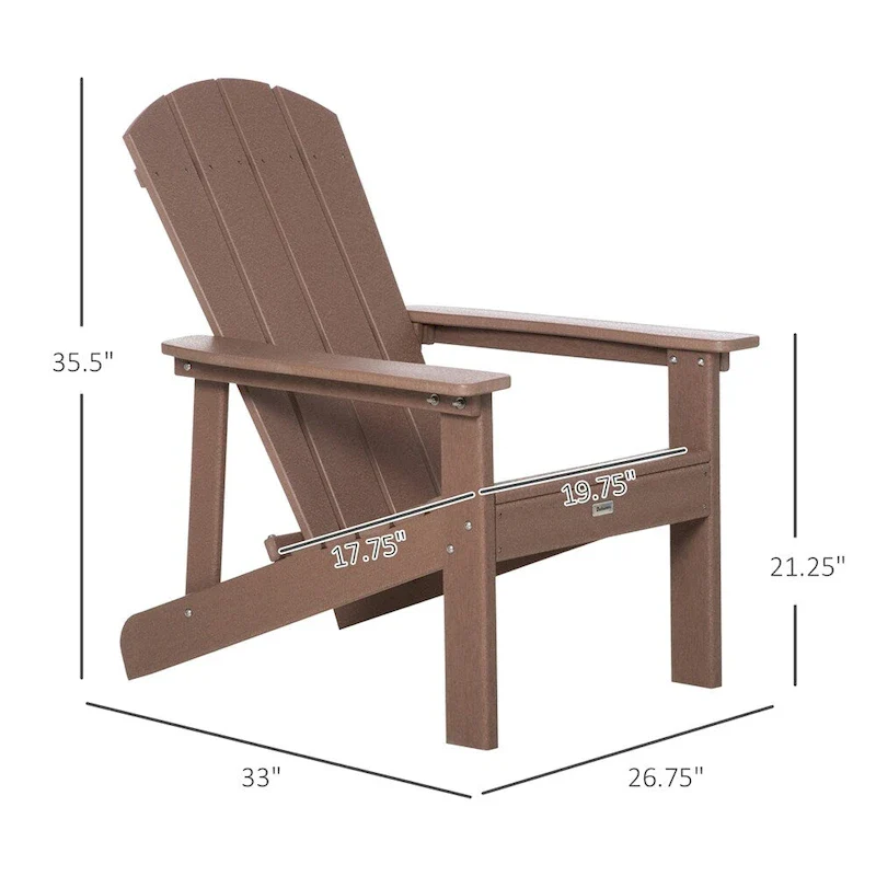 Adirondack Chair,Faux Wood Patio&Fire Pit Chair,Weather Resistant HDPE