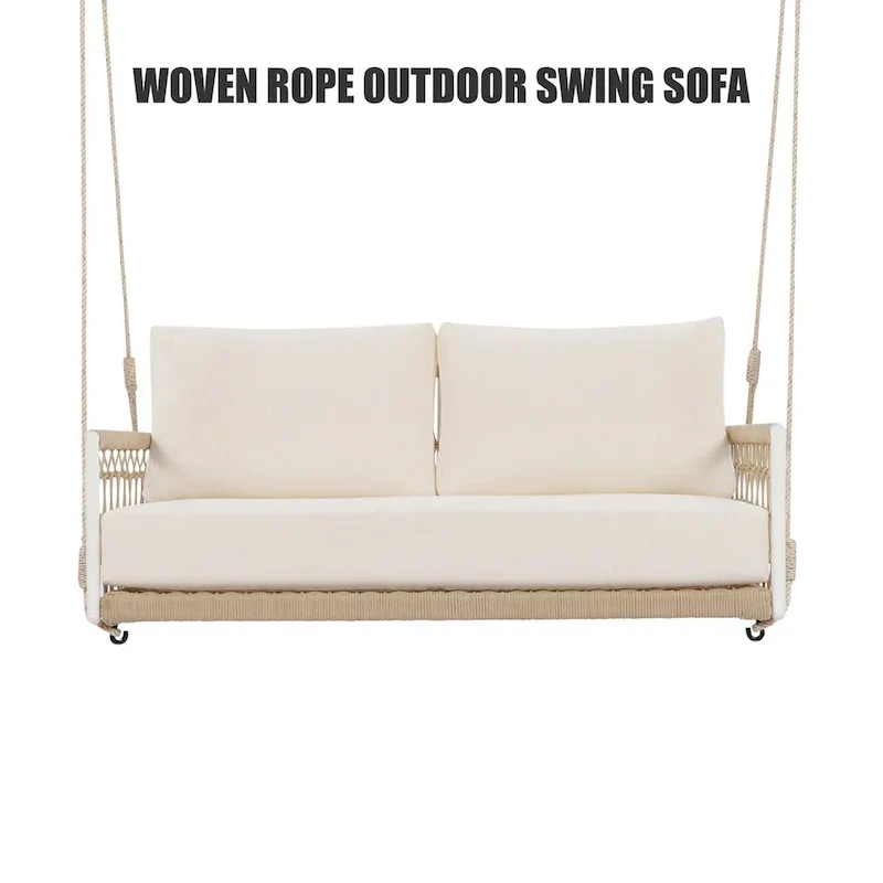 1-Piece Woven Rope Outdoor Swing Sofa