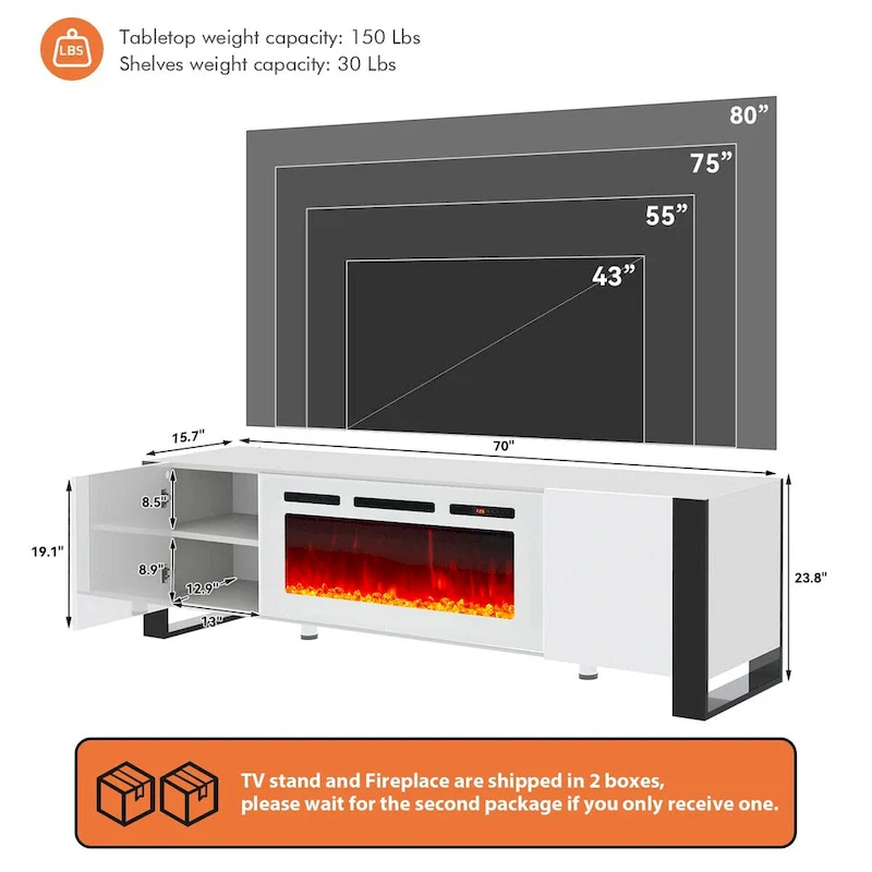 Fireplace TV Stand with 36 Fireplace