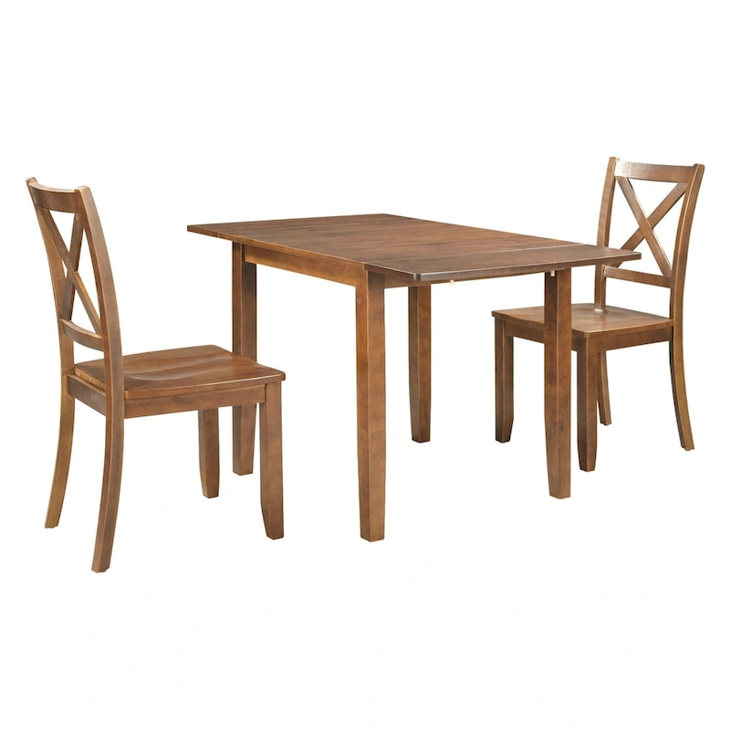 Merax 3-Piece Wood Drop Leaf Breakfast Nook Dining Table Set